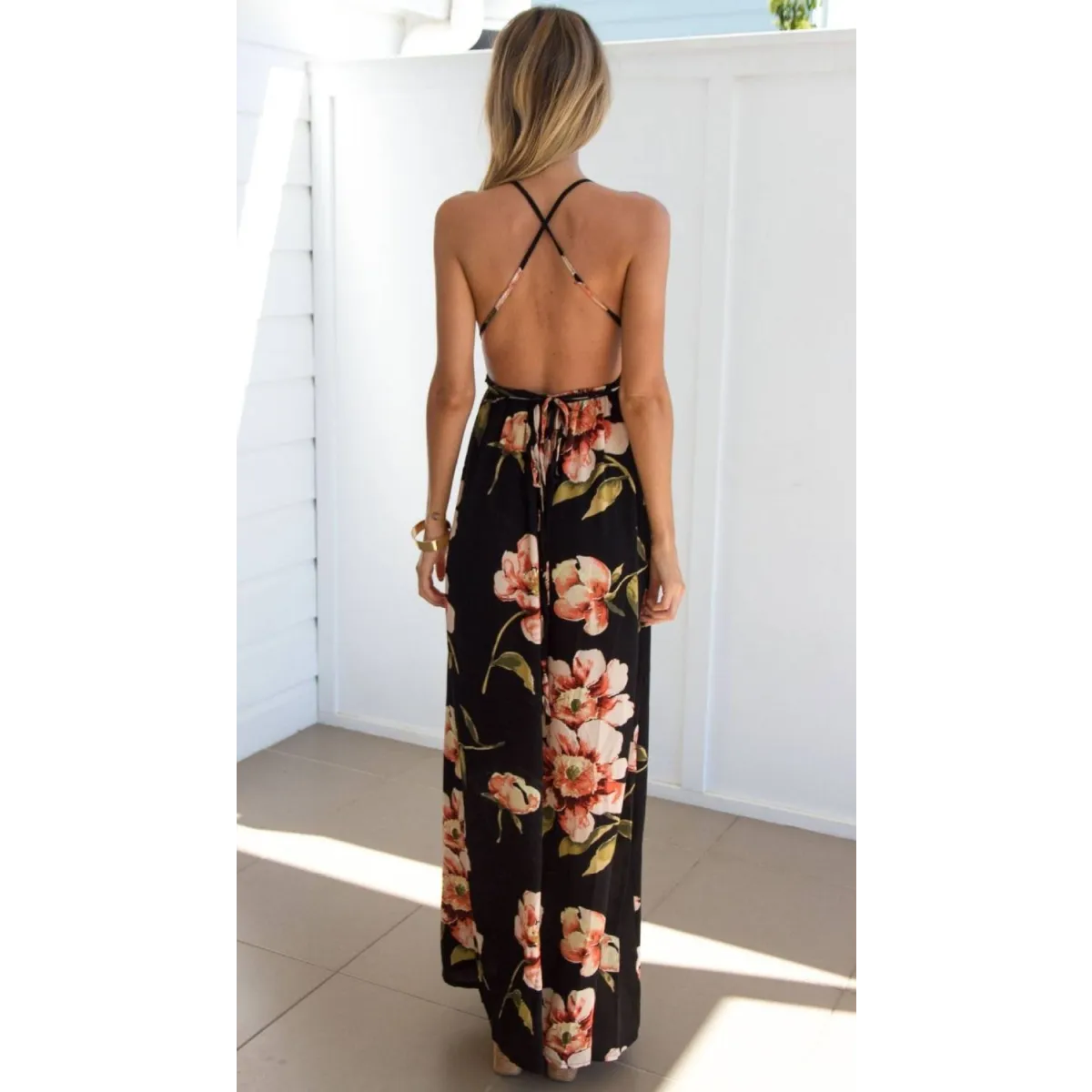 Backless Long Summer Dress