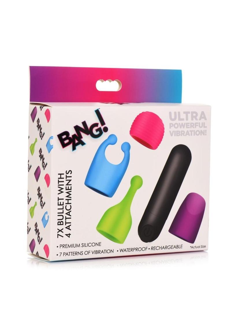 BANG! Bullet Vibration Rechargeable With 4 Attachments