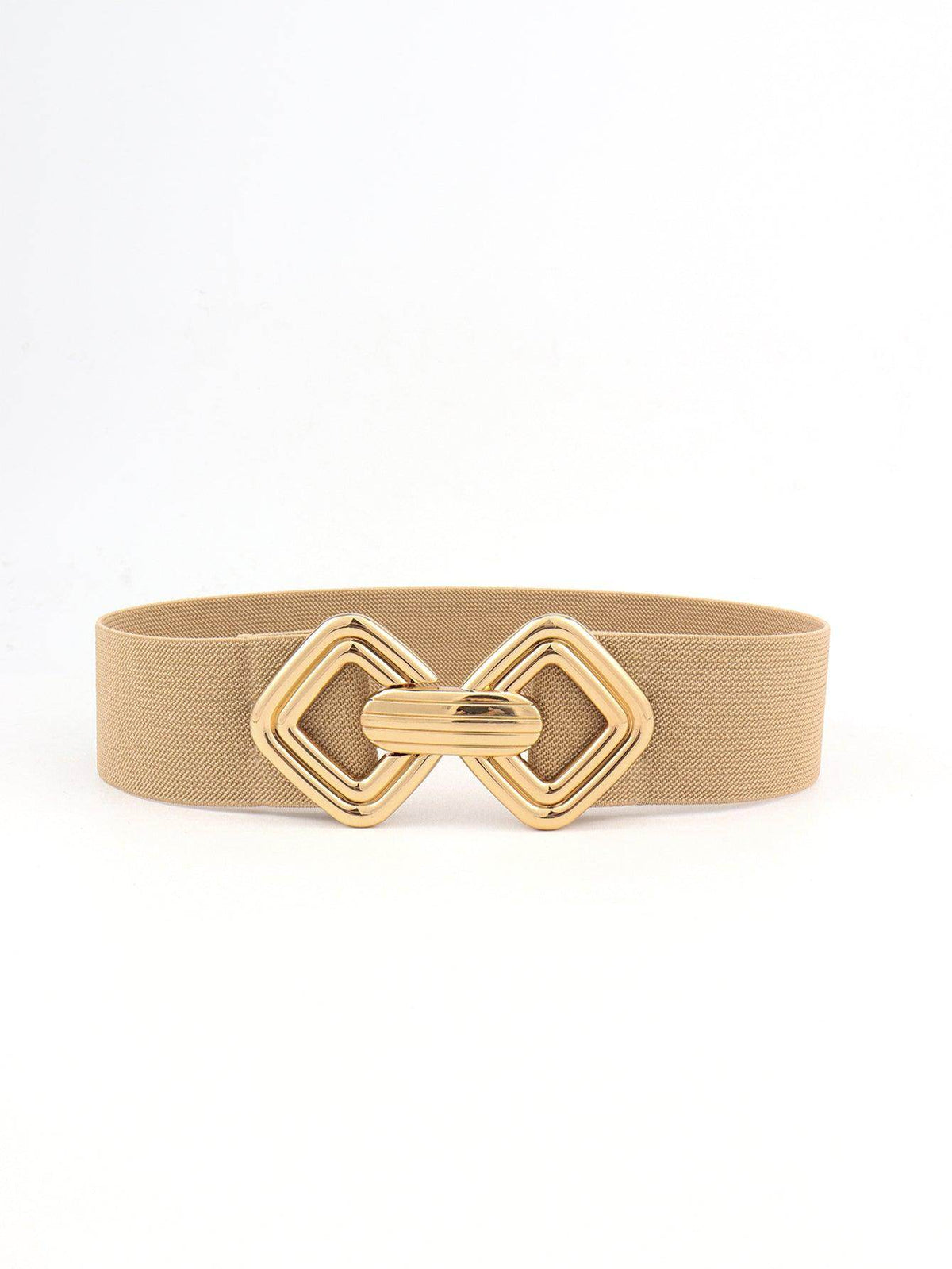 Geometric Buckle Elastic Wide Belt for Stylish Comfort
