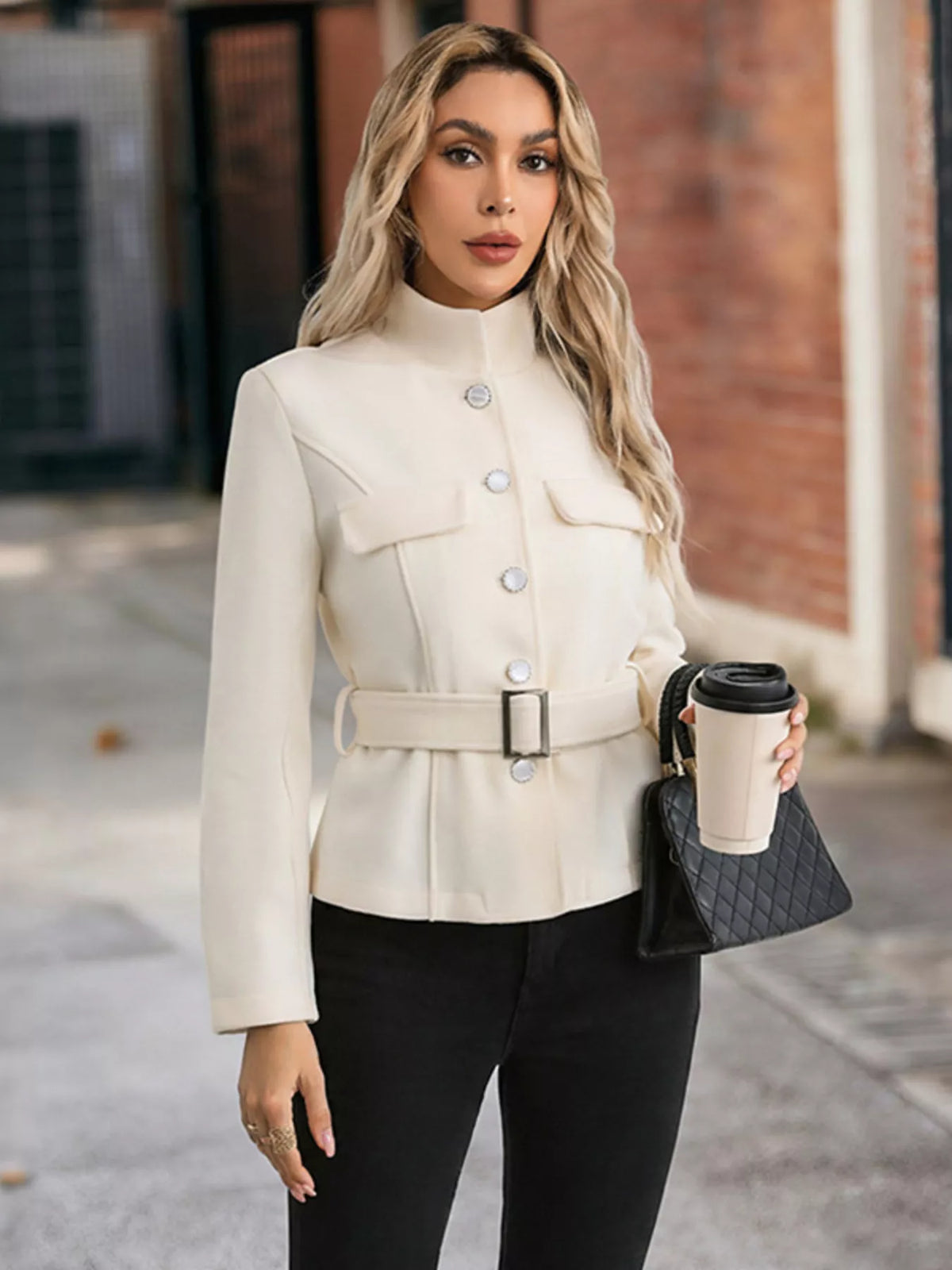 Belt Button-Up Outerwear
