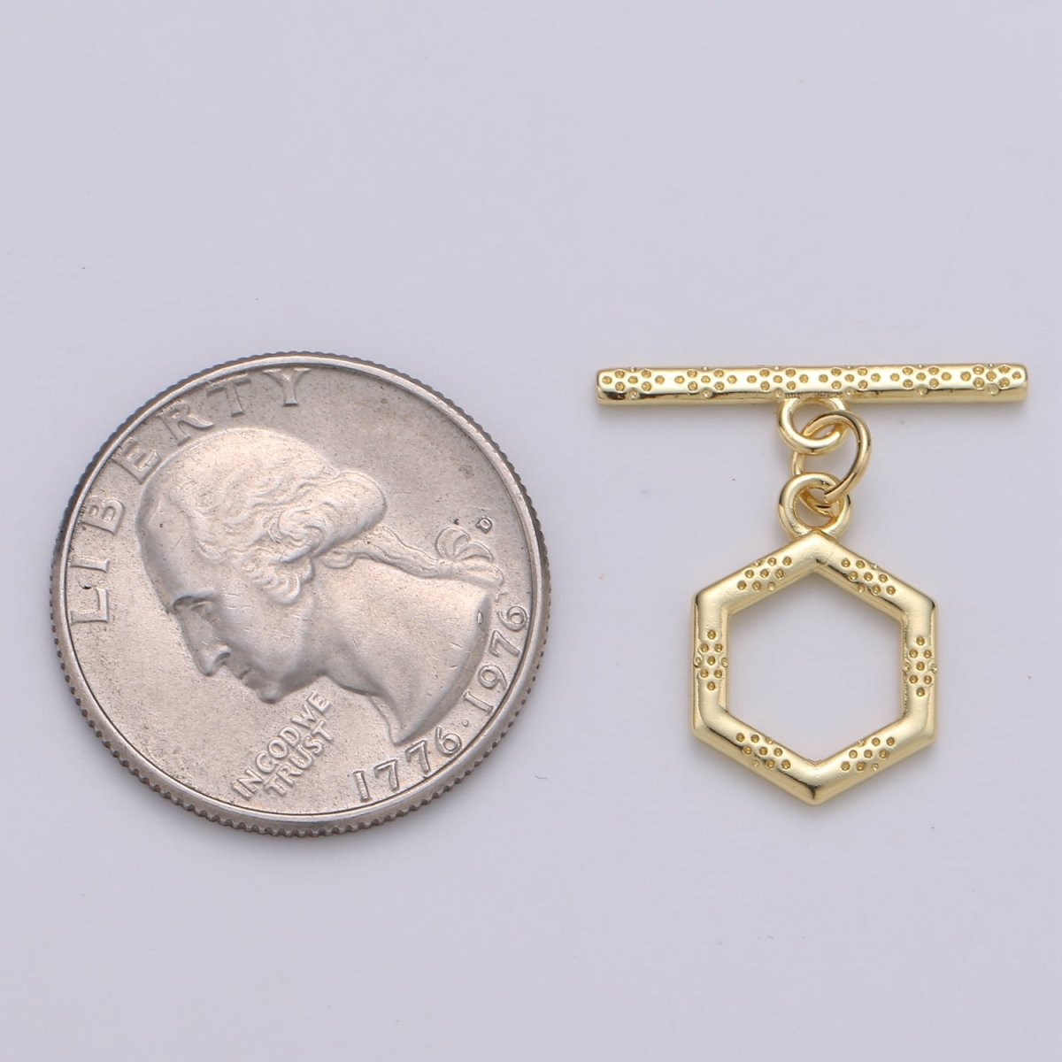Bee hive Toggle Clasp, 24K Gold Filled Toggle Clasps - Unique OT Clasp Hexagon Geometric Clasp for geometric Jewelry Supply L-090 L-093 L-094 L-095