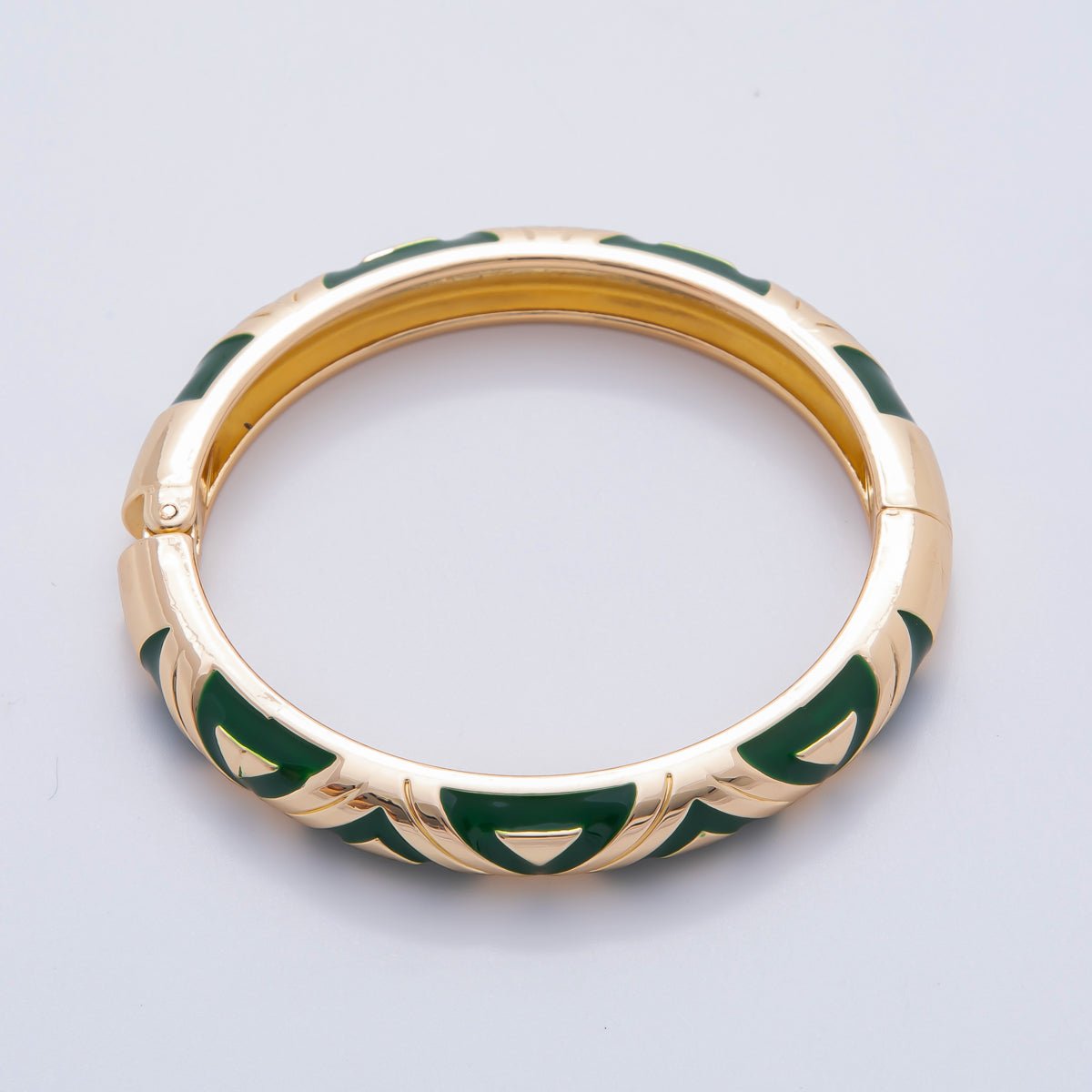 18K Gold Filled Summer Multicolor Enamel Bangle Bracelet | WA-03338 ~ WA-03353