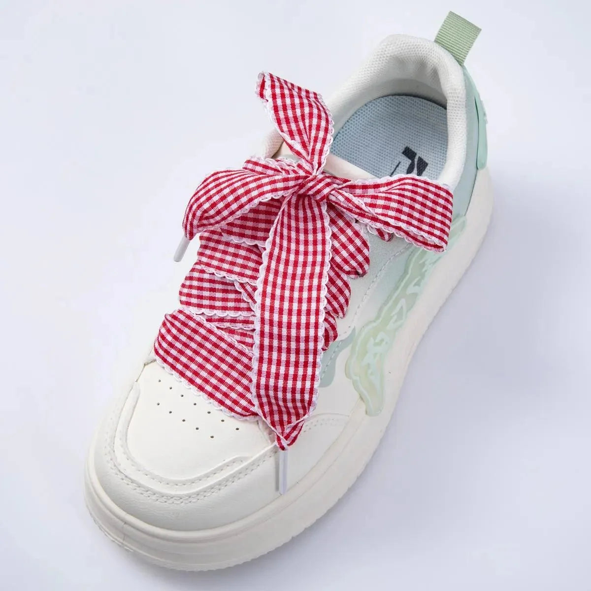 Black, Blue, Red, Pink Gingham Checkered Retro Ribbon Shoelaces | WB00296 - WB00299