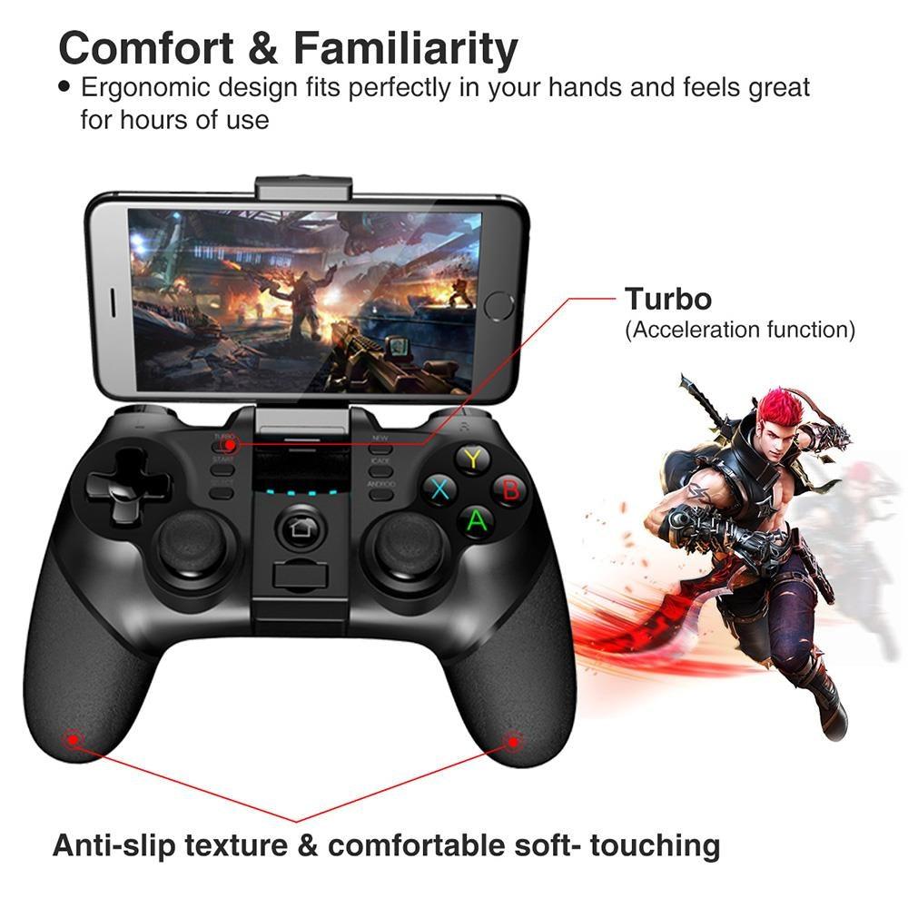 Black Solid Bluetooth Joystick Smartphone Trigger Gamepad Controller Compatible With TV PC Laptop