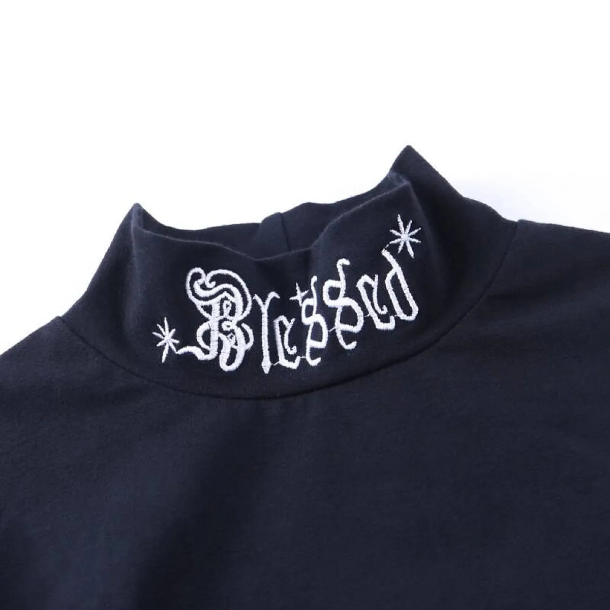 "Blessed" Goth Crop Top