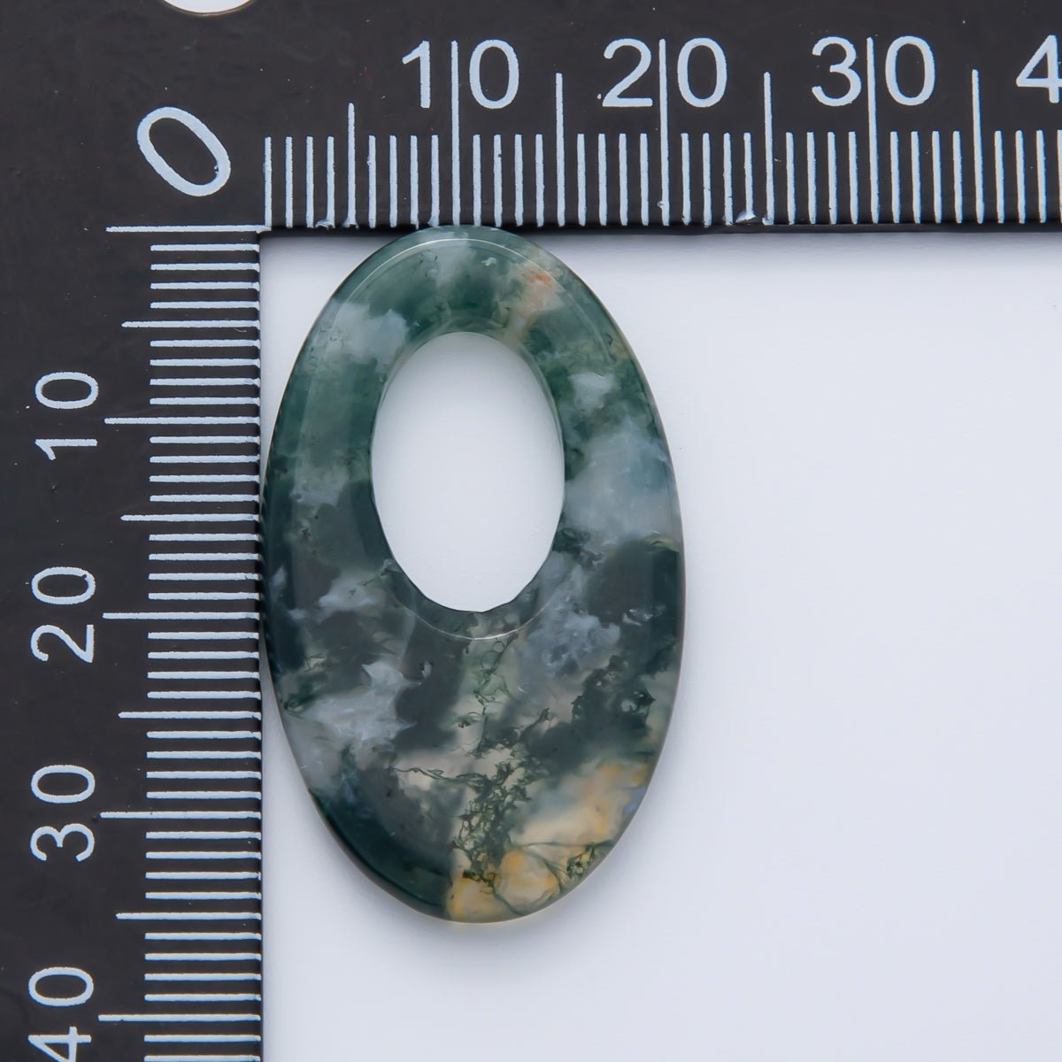 35mm Natural Gemstone Oblong Oval Link Findings | Z1441 - Z1446