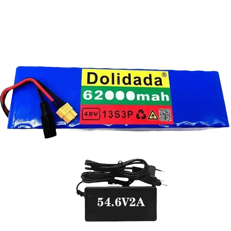 Blue 48V 62Ah Lithium Battery Pack 1000W 13S3P