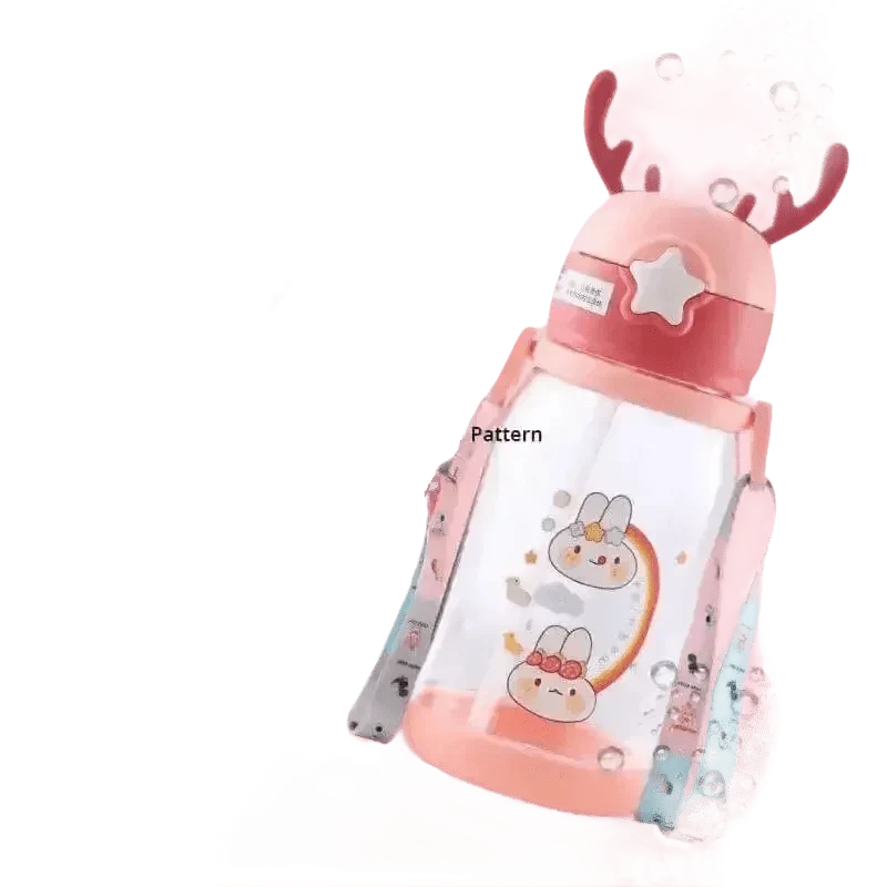 Blue Dinosaur Antler Kids Water Sippy Cup for Kids Creative Cartoon