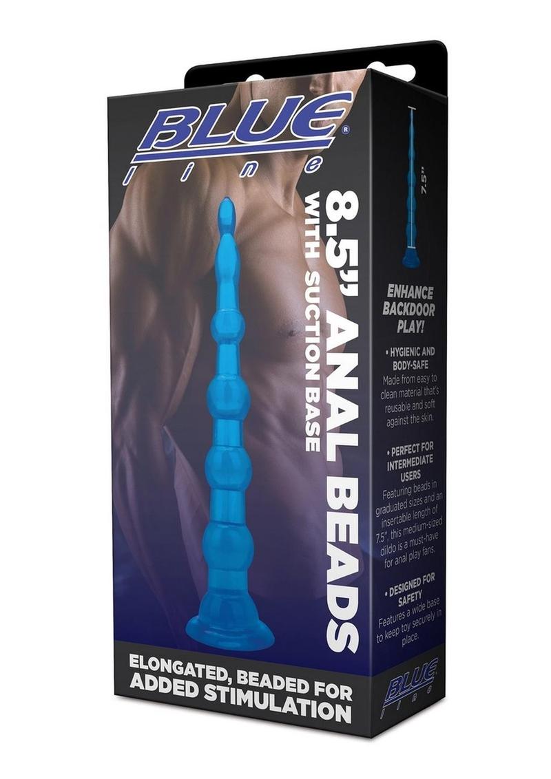 Blue Line Anal Beads With Suction Cup