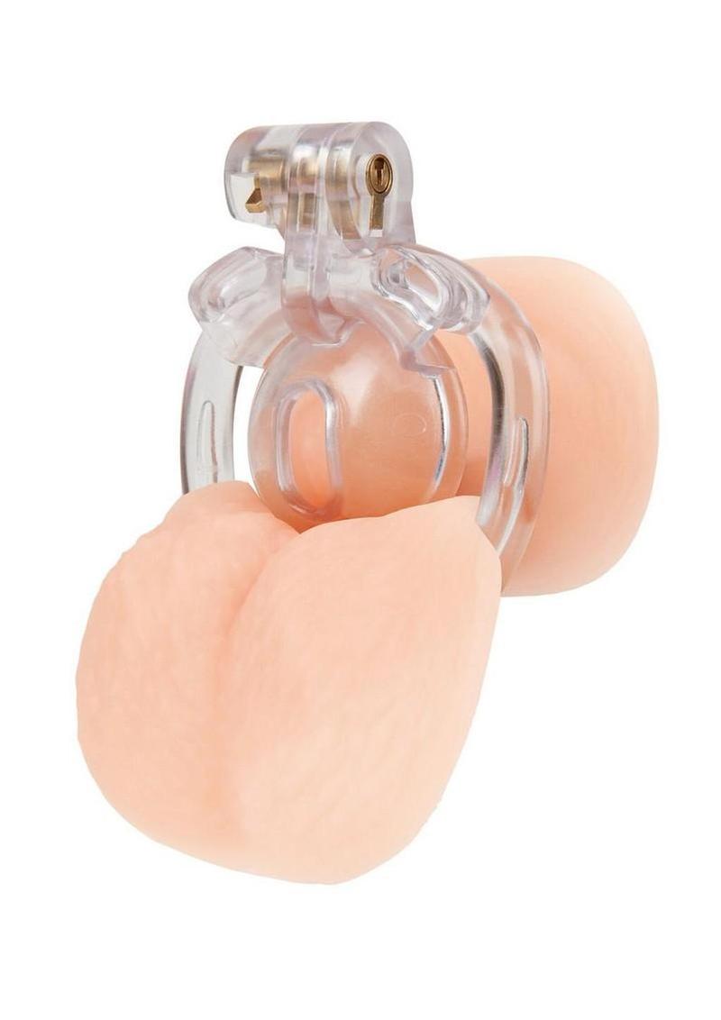 Blue Line Acrylic See-Thru Mini Chastity Cage