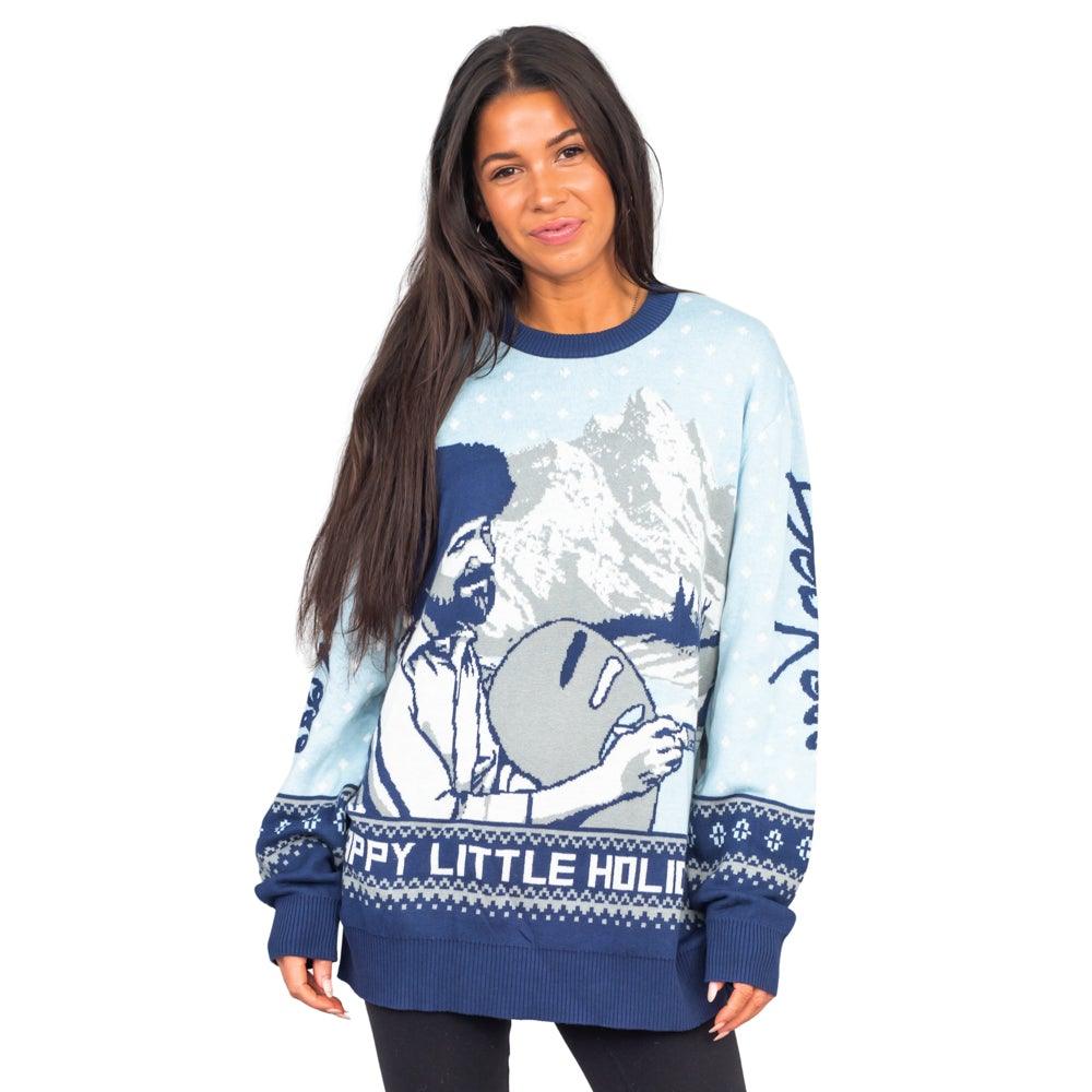 Bob Ross Happy Little Holidays Sweater
