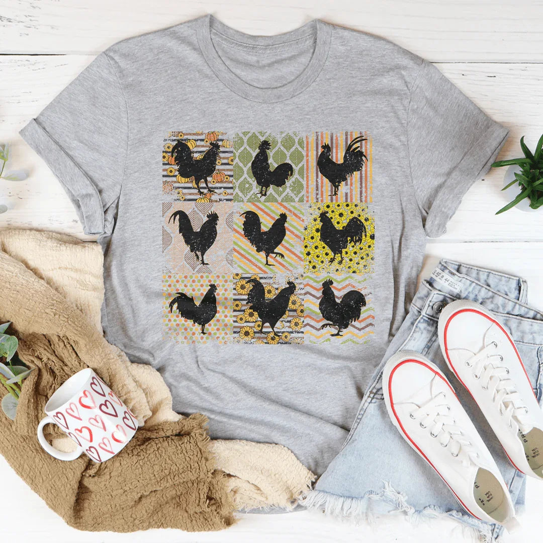 Boho Retro Chickens Tee