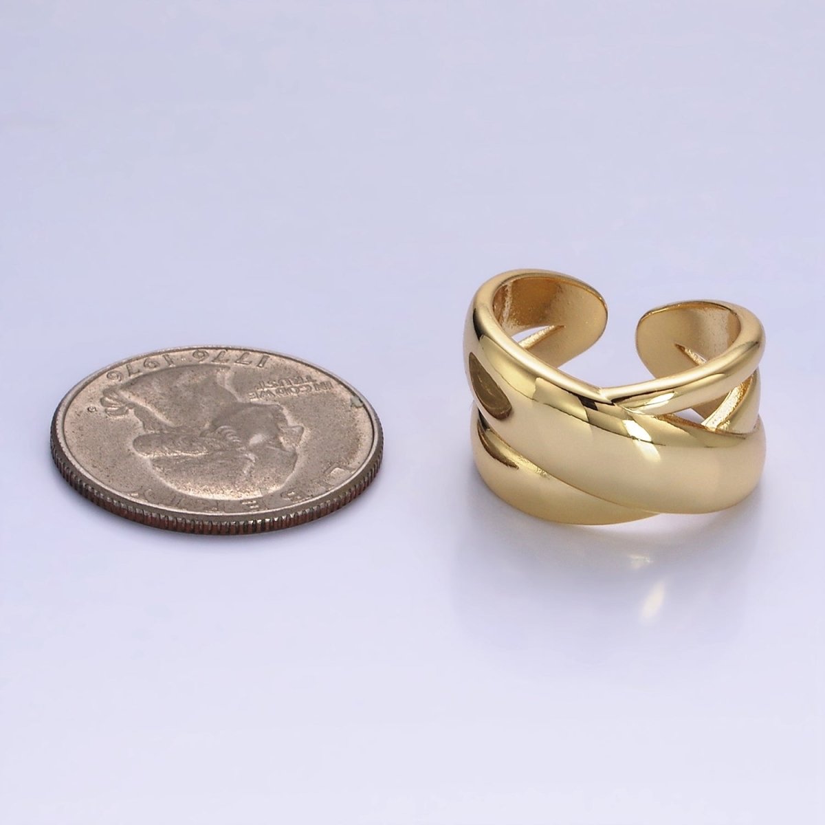 Bold 14K Gold Filled Crisscross Statement Ring in gold and silver | O1274 O1275