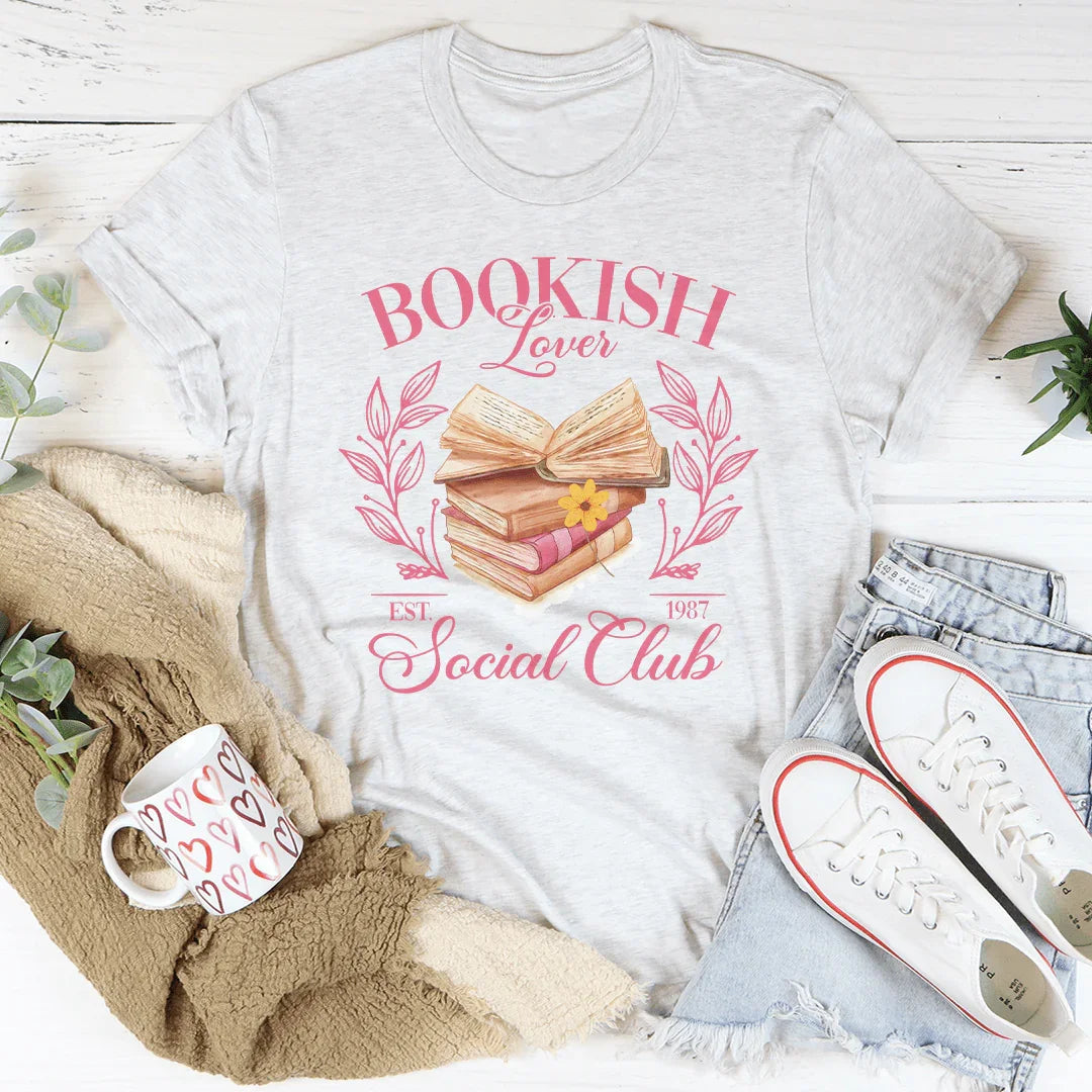 Retro Script Bookish Graphic Top – Bookish Lover Social Club Reading Shirt