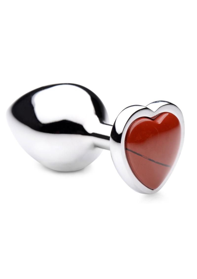 Booty Sparks Gemstones Red Jasper Heart Anal Plug