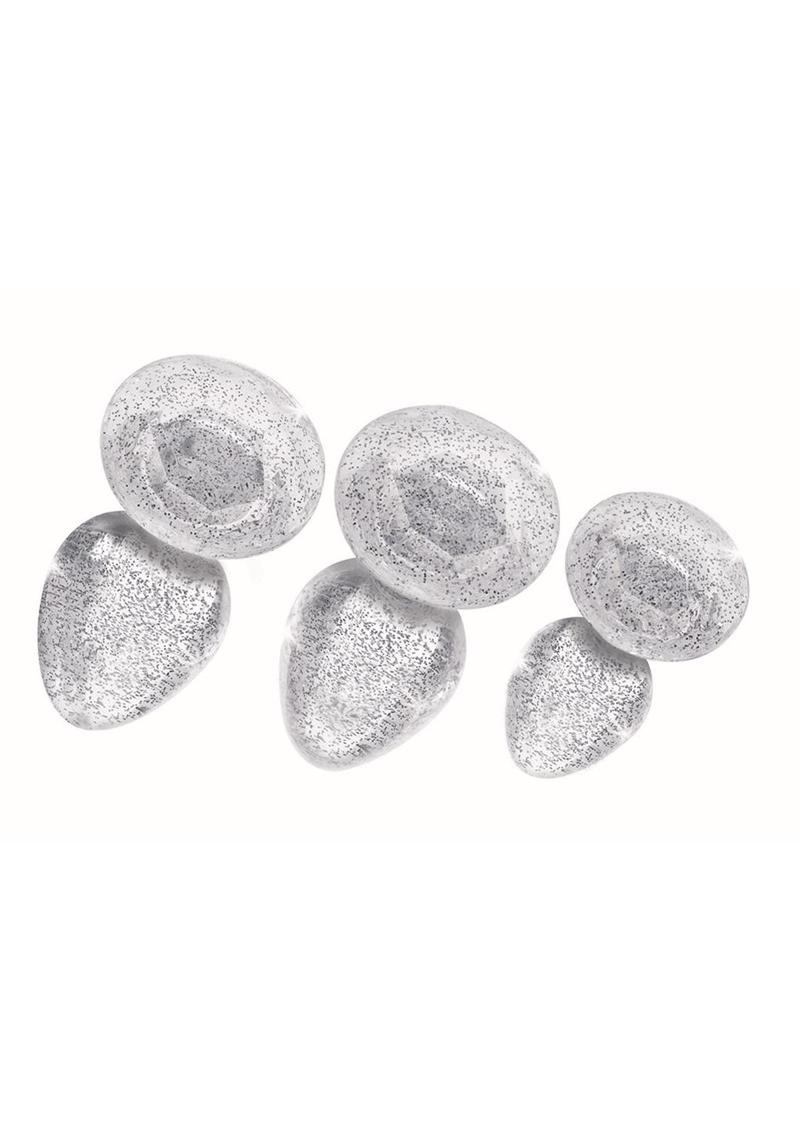 Booty Sparks Pink Glitter Gem Anal Plug Set