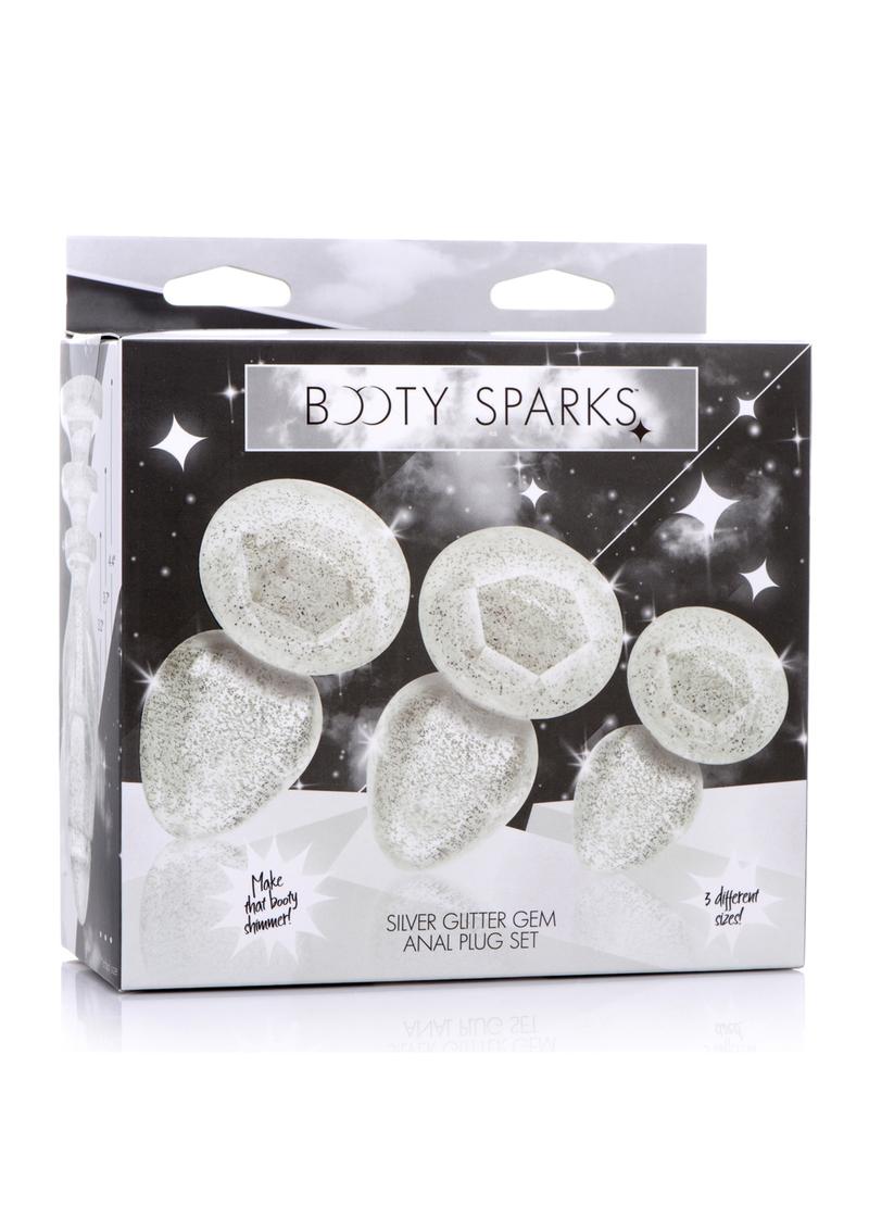 Booty Sparks Pink Glitter Gem Anal Plug Set