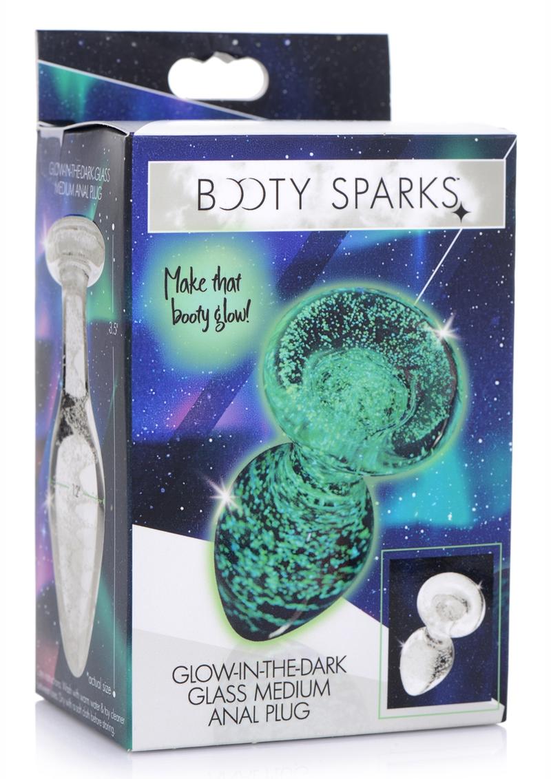 Booty Sparks Glow in the Dark Glass Anal Plug