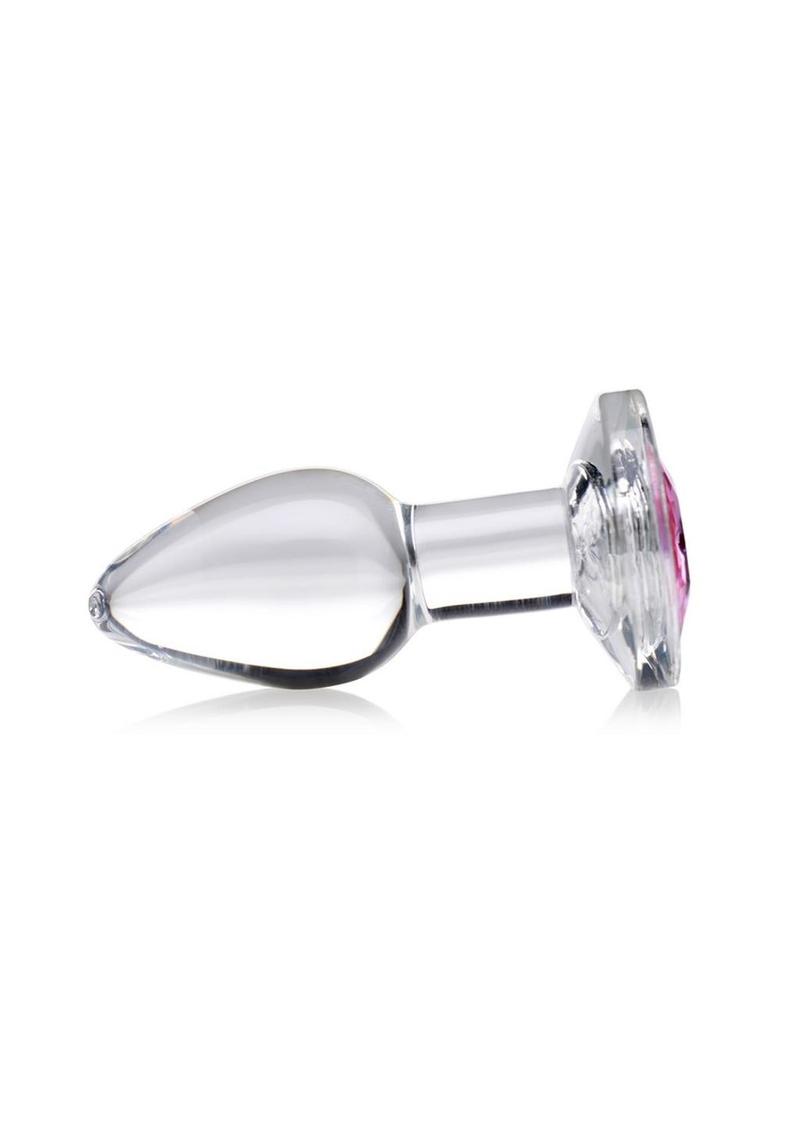 Booty Sparks Pink Gem Glass Medium Anal Plug For Pleasure