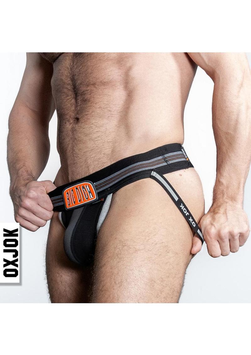OXJOK Big Dick Bulge-Ring Jock Jockstrap With Rubber Stretch