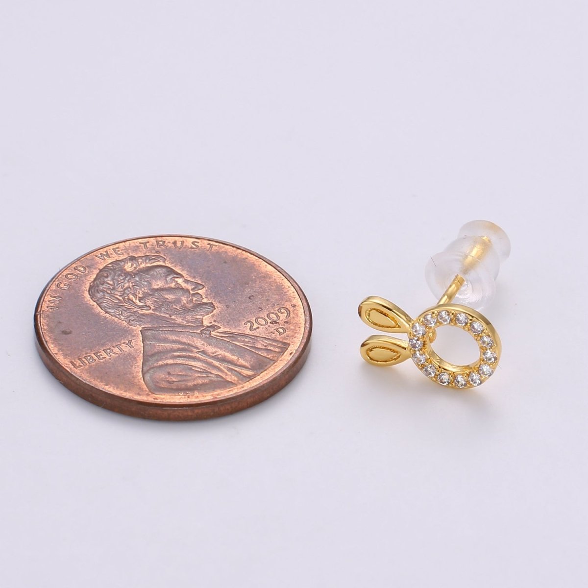 Bunny Stud Earrings • Rabbit Earrings • Rabbit Jewelry • Gold Micro Pave Animal Earrings • Stud Earrings • Valentine gift• Cute Earrings Q-364