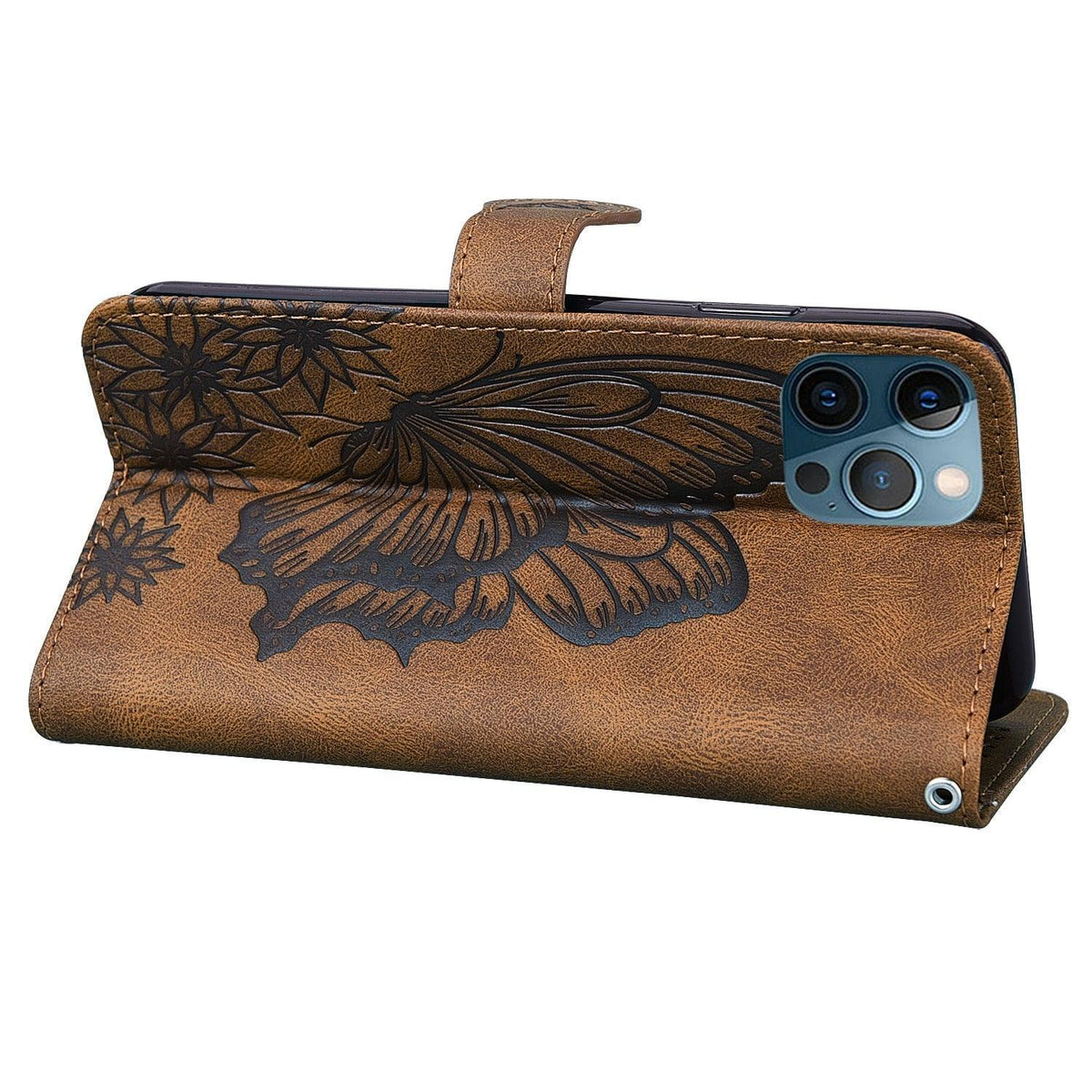 Butterfly Leather Flip Cover For iPhone 14 X XS XR 13 12 11 Pro Max 12 MINI Phone Wallet Case PU Leather Wallet Case Butterfly Flower Pattern Design Magnetic Flip Case Shockproof Protective Cover