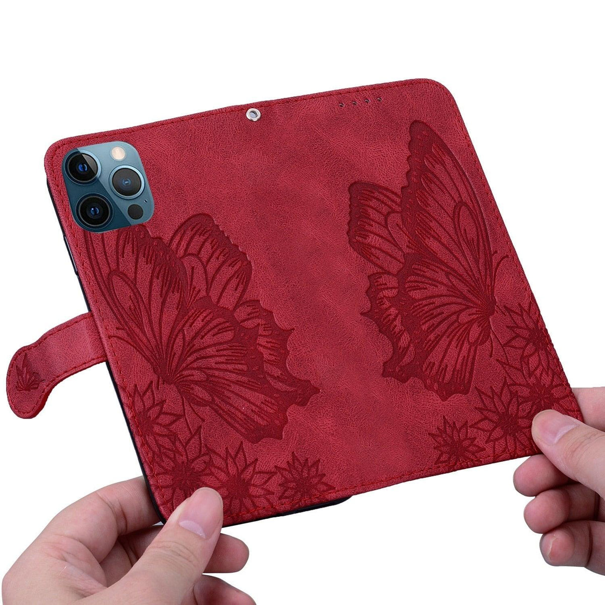 Butterfly Leather Flip Cover For iPhone 14 X XS XR 13 12 11 Pro Max 12 MINI Phone Wallet Case PU Leather Wallet Case Butterfly Flower Pattern Design Magnetic Flip Case Shockproof Protective Cover