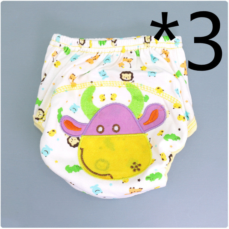 Summer Embroidered Baby Cotton Learning Pants Diaper Pocket Waterproof Training Pants Leak-Proof Breathable Bread Pants