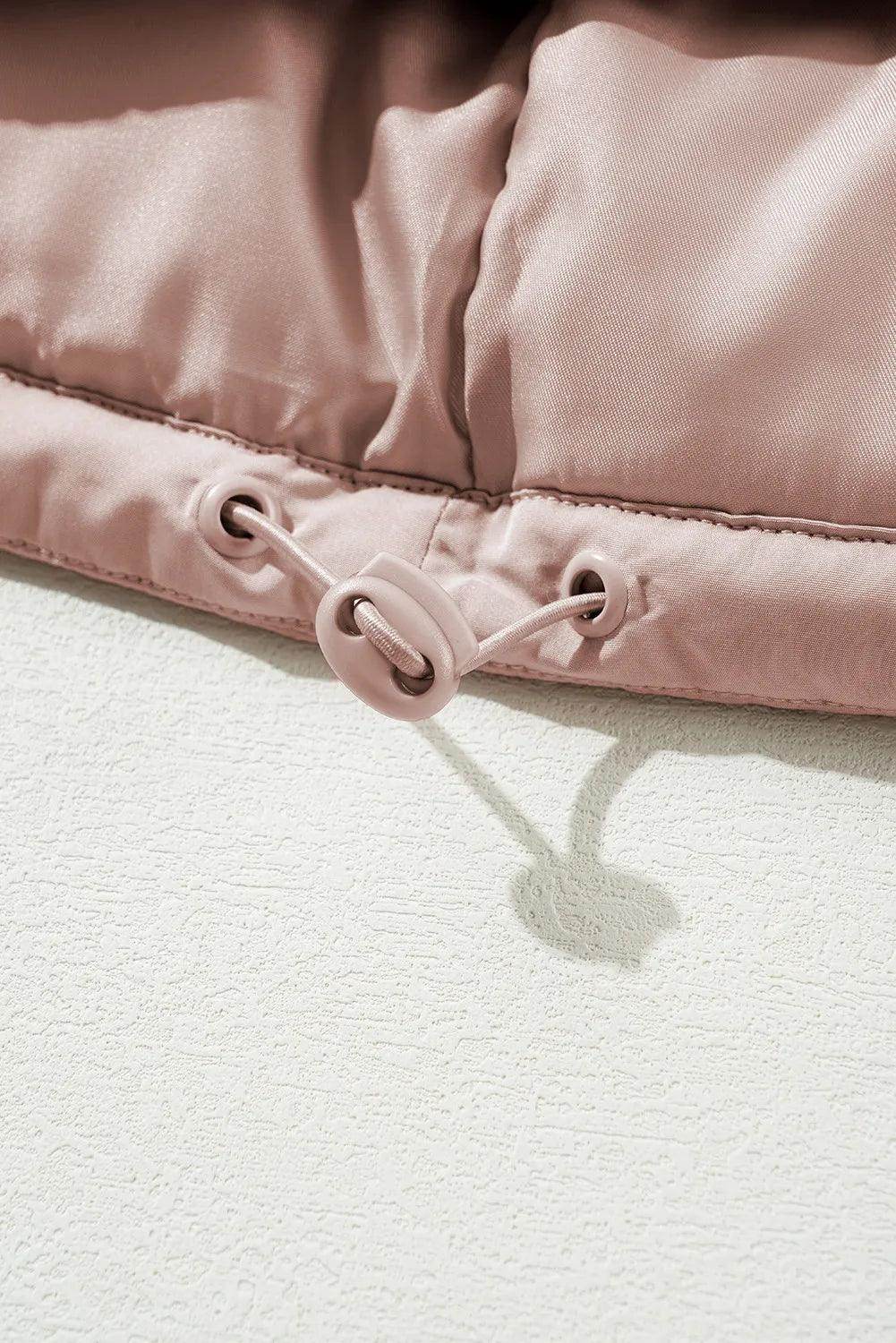 Turtleneck Zip Up Long Sleeve Winter Coat for Women