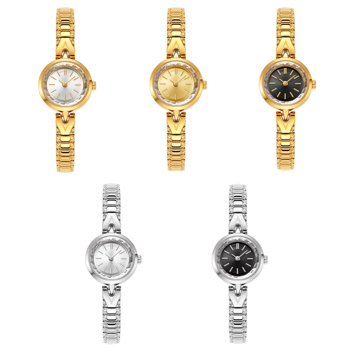 Womens Kaleidoscope Dial Vintage-style Quartz Gold Watch