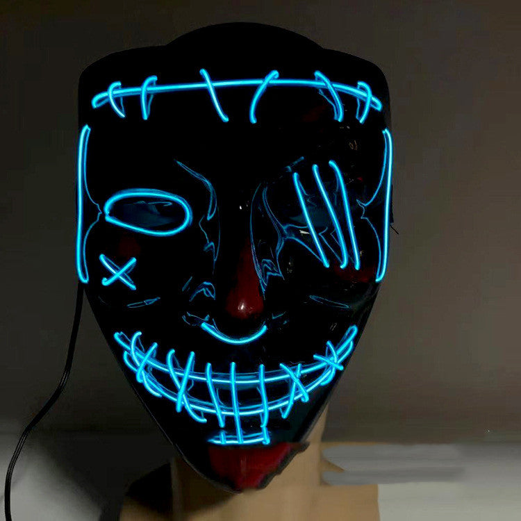 Compatible with Apple, Halloween Glowing Mask Black V Face Mask Grimace