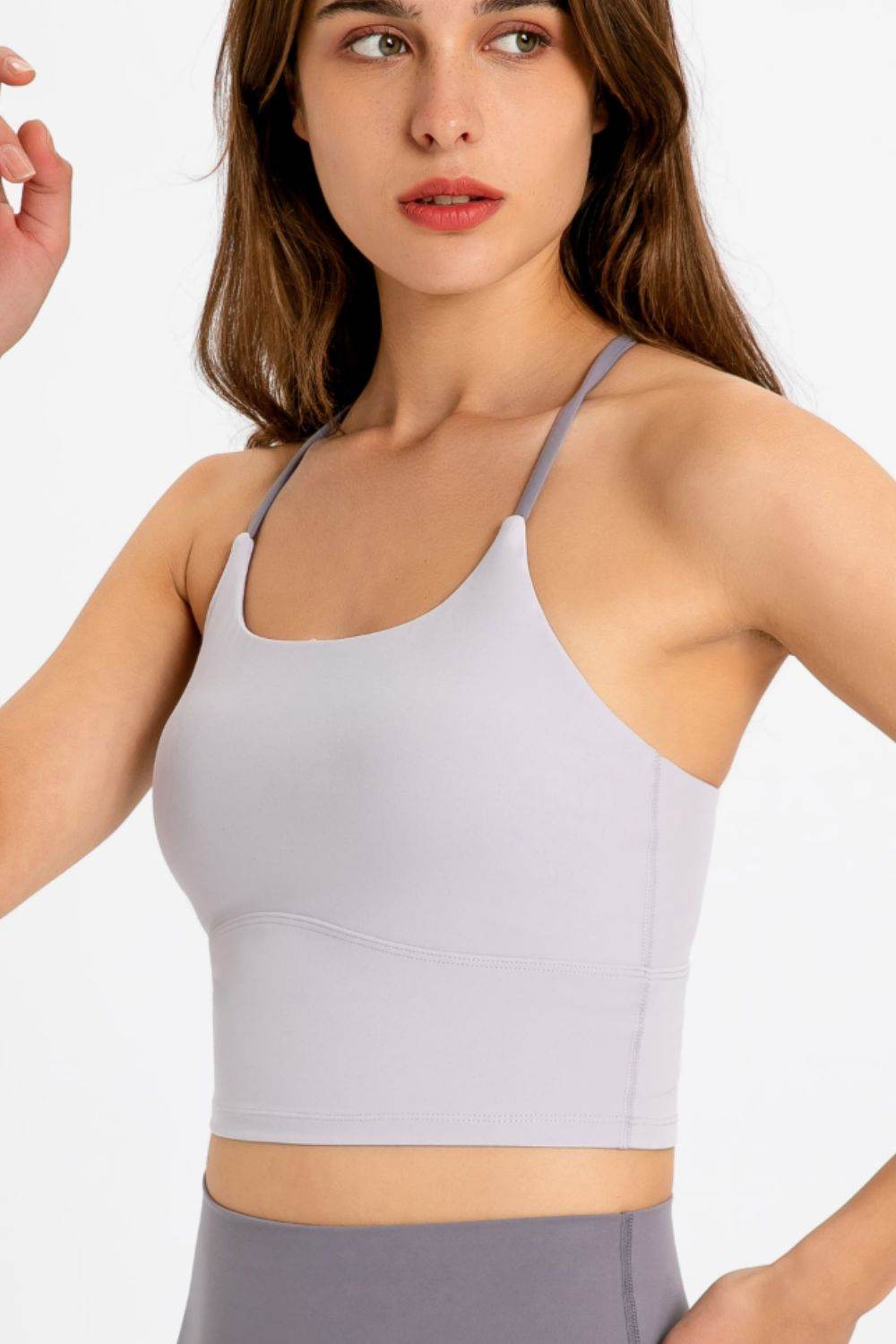 Millennia Crisscross Back Scoop Neck Sports Cami