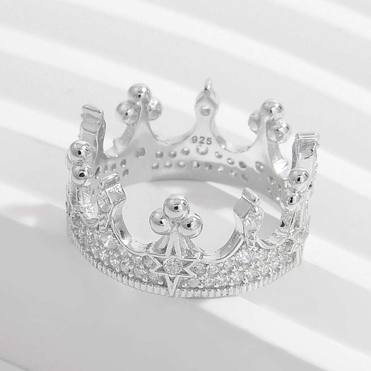 Crown Shape Zircon 925 Sterling Silver Ring for Women