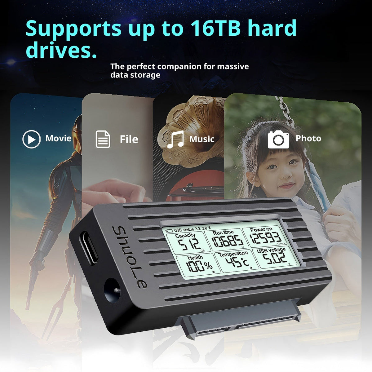 USB 3.2 Solid State Converter Cable Connector For Hard Disk