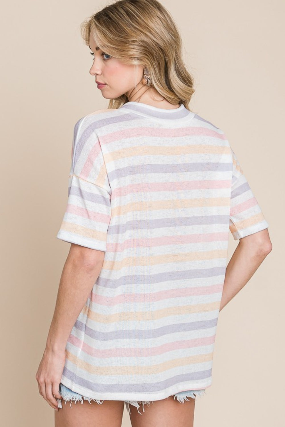 Comfy Striped V-Neck Tee