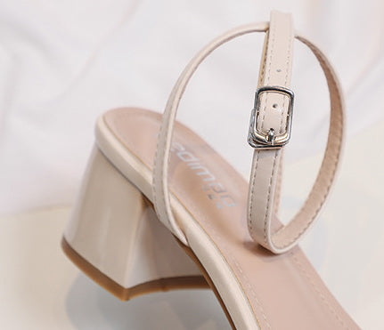 Women’s Ankle Strap Mid Stiletto Heel Sandal Open-toed Fairy Style