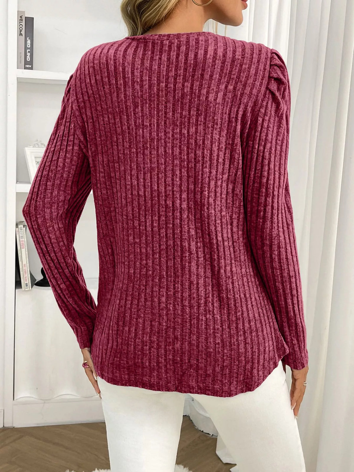 Round Neck Puff Sleeve T-Shirt