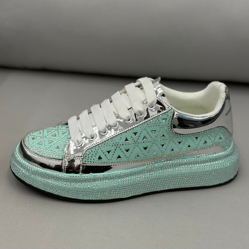 Low-top Rhinestone Platform Men&