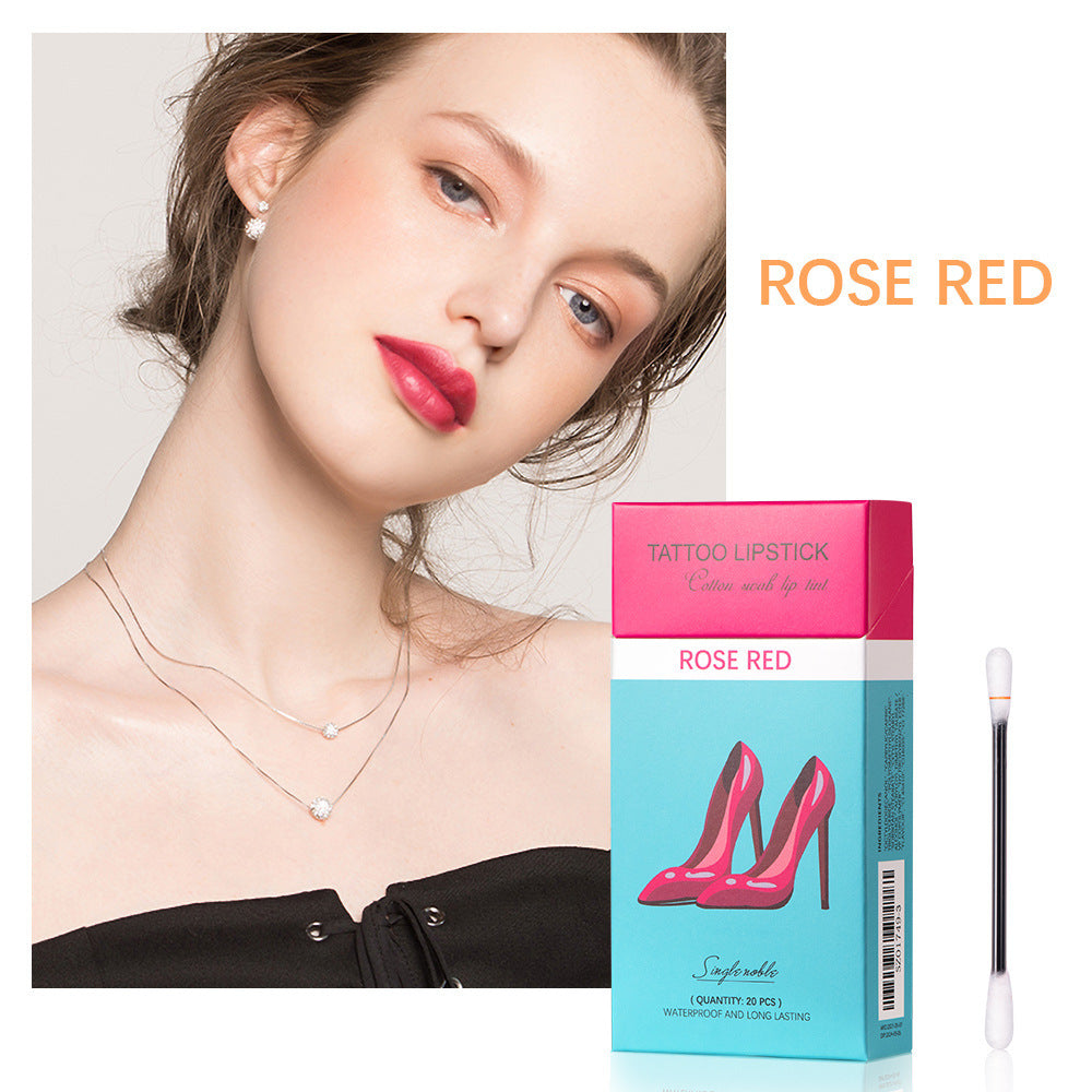 20 Pcs Cotton Swab Lipsticks Portable Waterproof
