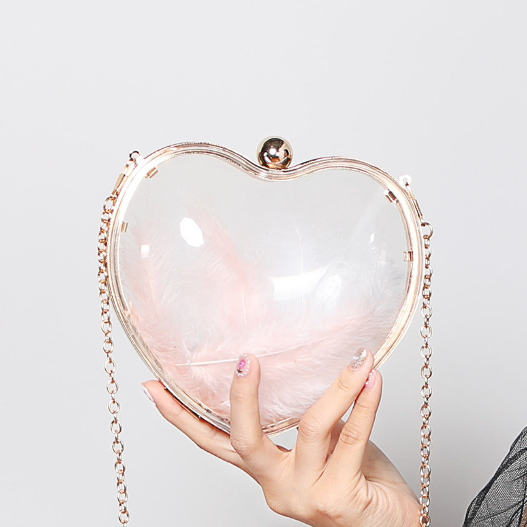 Transparent small bag heart shaped, women&