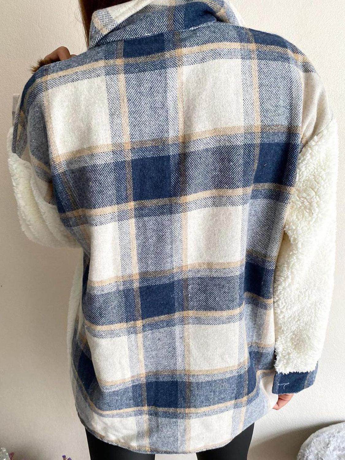 Fuzzy Button Up Long Sleeve Jacket for Cozy Style
