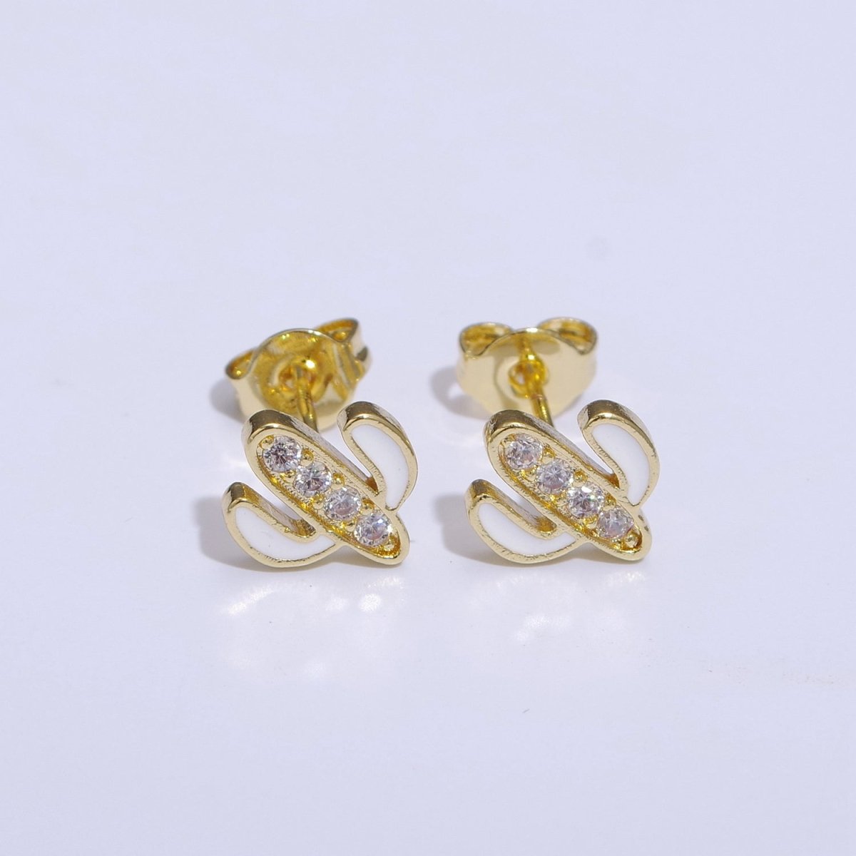 Cactus earrings, gold cactus stud earrings, tiny studs, dainty small studs, minimalist Succulent stud Earring T-145 ~ T-149