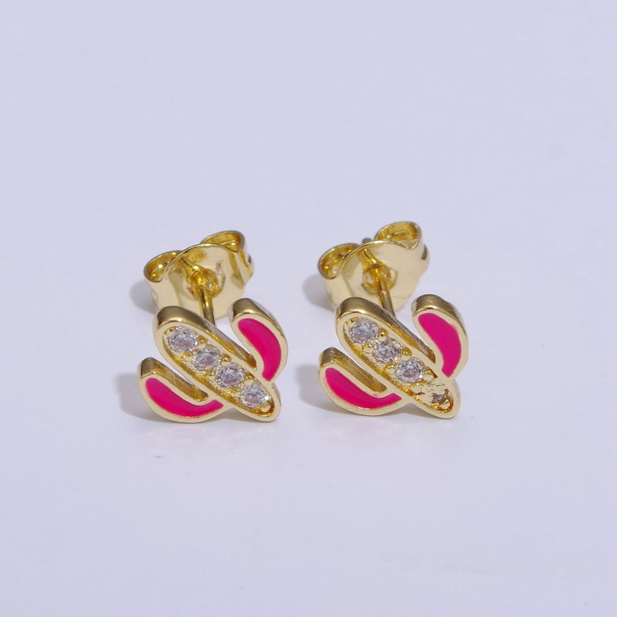 Cactus earrings, gold cactus stud earrings, tiny studs, dainty small studs, minimalist Succulent stud Earring T-145 ~ T-149