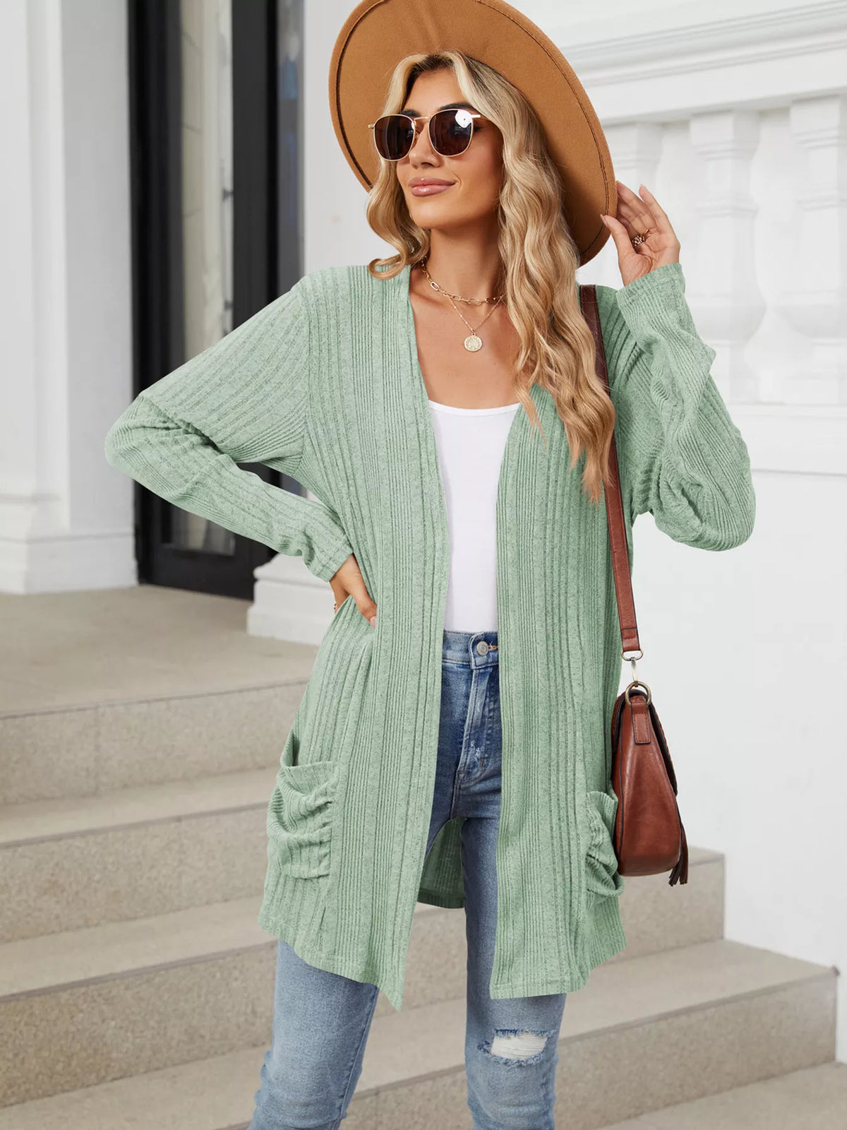 Open Front Long Cardigan