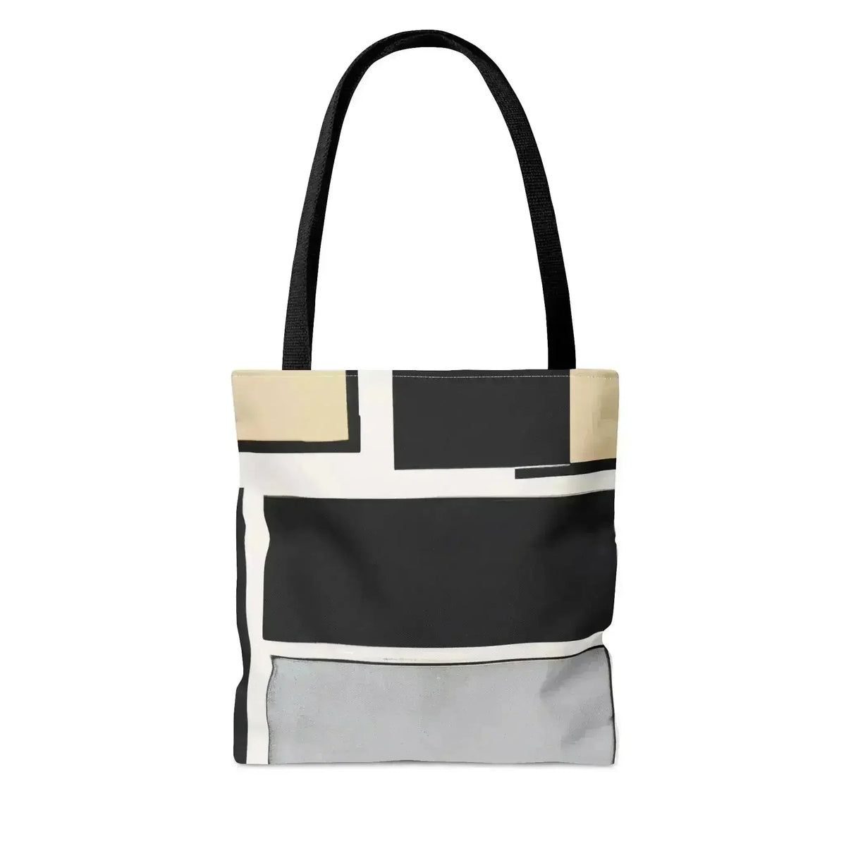 Large Tote Bag Black Grey Abstract Pattern