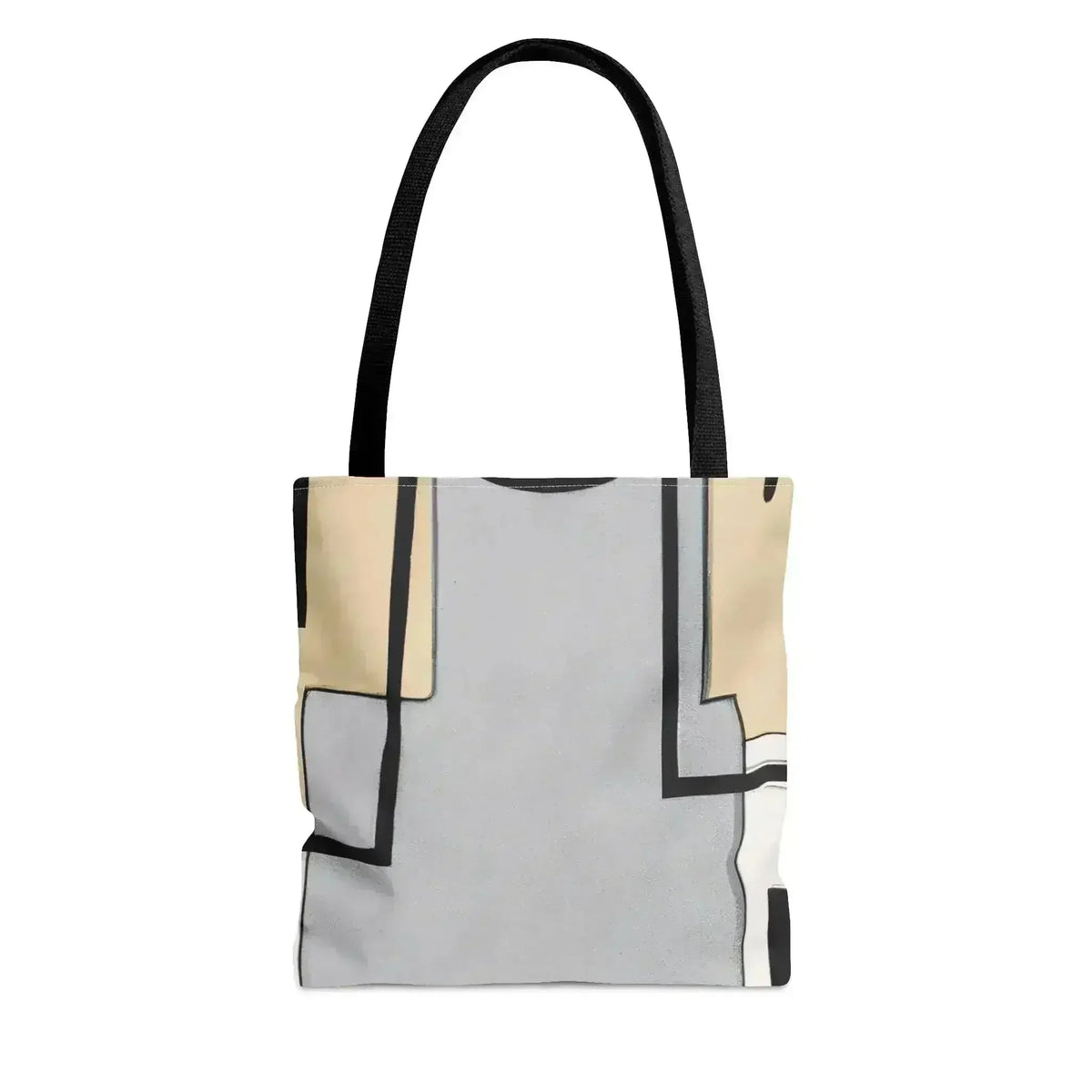 Large Tote Bag Black Grey Abstract Pattern