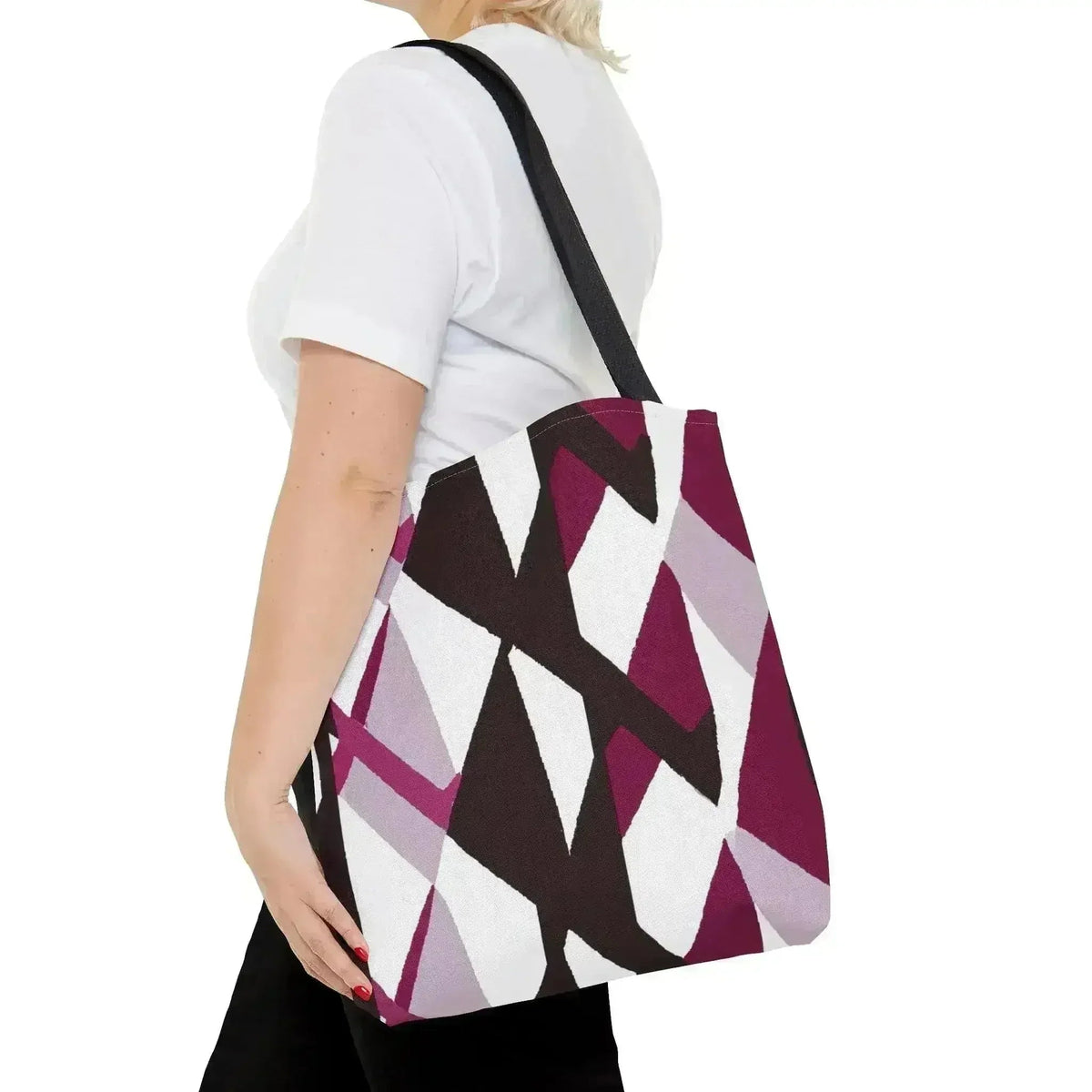 Large Tote Bag Pink Mauve Pattern
