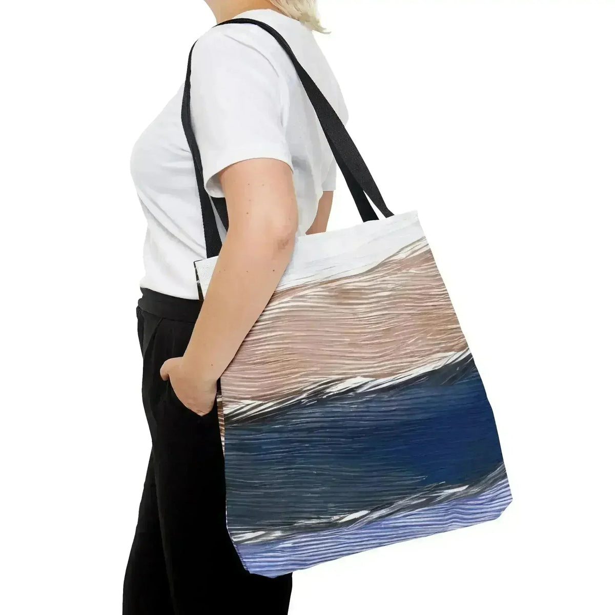 Large Tote Bag Rustic Hues Pattern