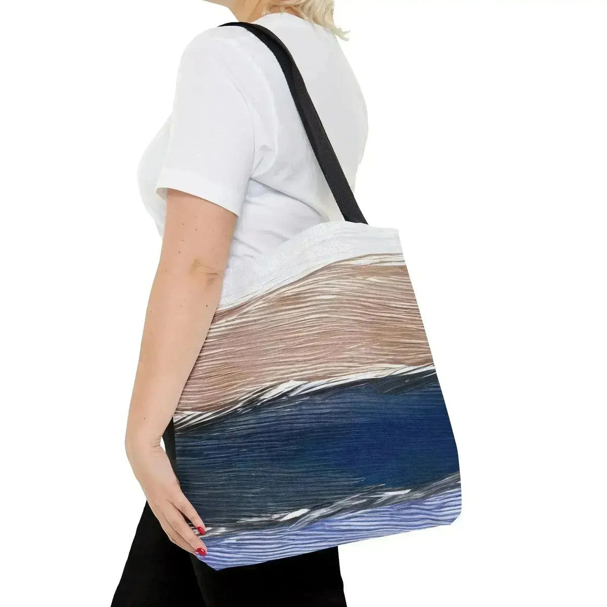 Large Tote Bag Rustic Hues Pattern
