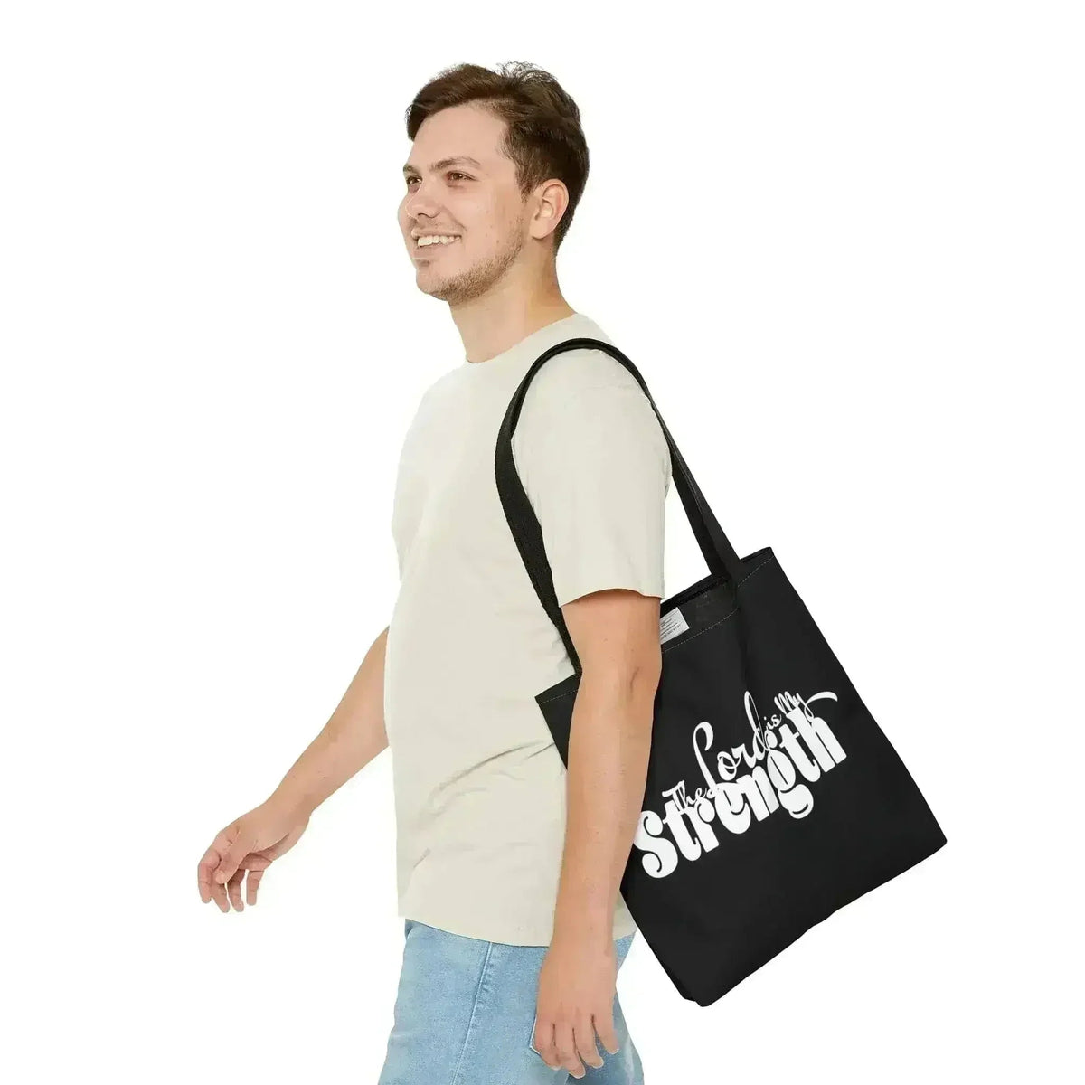 Large Tote Bag the Lord is my Strength Print